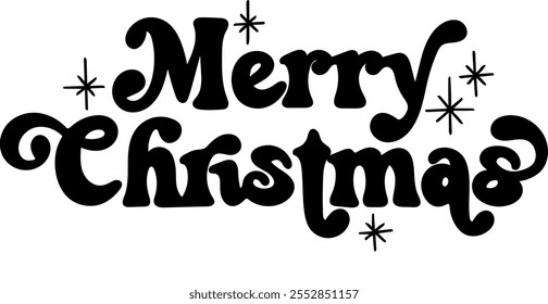 merry christmas black vector graphic design and cut file