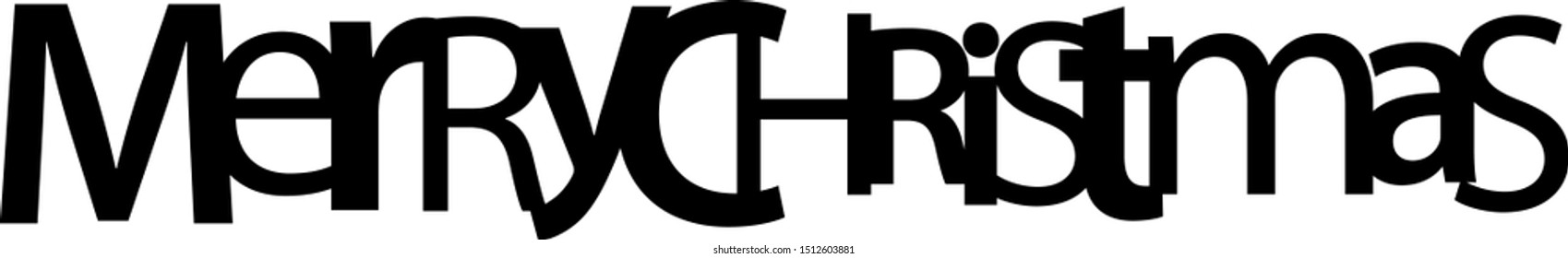 MERRY CHRISTMAS black vector typography banner