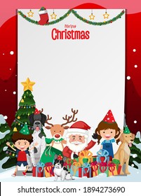 Merry Christmas  blank frame illustration