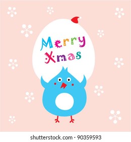 merry christmas blue chicken message