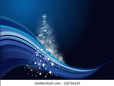 Merry Christmas blue decorative vector