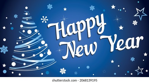Merry christmas blue festive new year background - Vector illustration