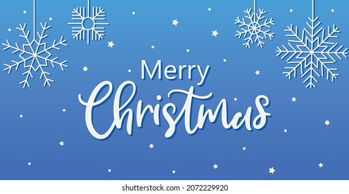 Merry christmas blue festive new year background - Vector illustration