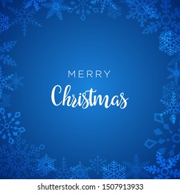 Merry Christmas blue greeting card concept. Eps 10
