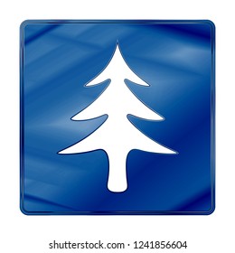 Merry Christmas blue icon. Winter icon in beautiful gradient design isolated on white background. New year sign vector illustration. Christmas tree, pine symbol.