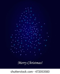 Merry Christmas!, blue vector card