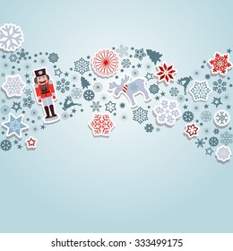 Merry Christmas. Blue Christmas vector elements.