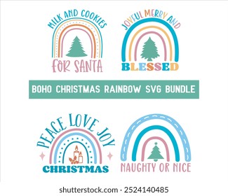 Merry Christmas Boho Christmas Rainbow Christmas Boho Merry deer Peace love joy