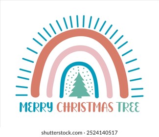 Merry Christmas Boho Christmas Rainbow Christmas Boho Merry deer Peace love joy