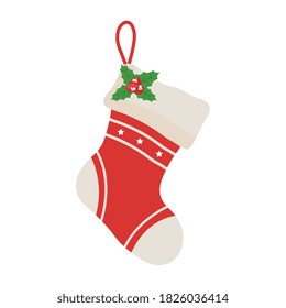 merry christmas boot design, winter season and decoration theme Vector illustration
