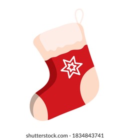 merry christmas boot design, winter season and decoration theme Vector illustration