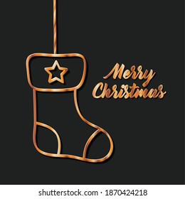 merry christmas boot hanging design, winter season and decoration theme Vector illustration