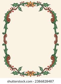 merry christmas border and flag layout themes