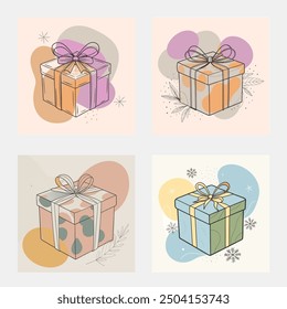 Merry Christmas box vector illustration