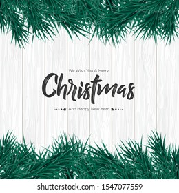 Merry Christmas with branch background