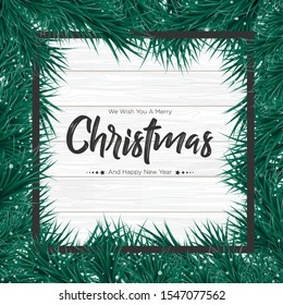 Merry Christmas with branch background