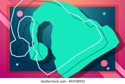 Merry Christmas bright colorful poster. Vector modern template for your design