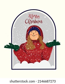 Merry christmas bright vector badge illustration eps format.