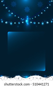 Merry Christmas brochure in winter colors. Vector Illustration.