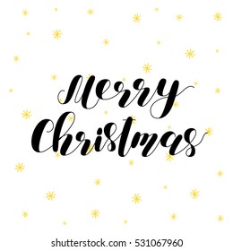 Merry Christmas. Brush hand lettering vector illustration. Motivating modern calligraphy. Can be used for photo overlays, posters, apparel design, prints, home decor, greeting cards and more.