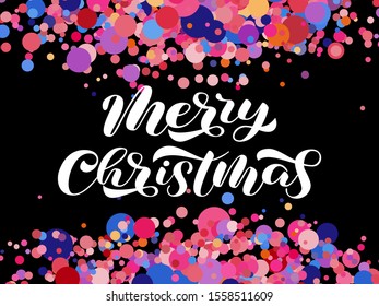 Merry Christmas brush lettering. Vector illustration for poster