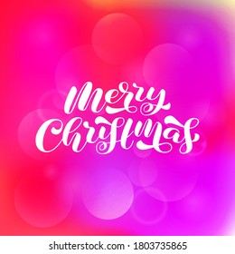 Merry Christmas brush lettering. Vector stock  illustration for poster