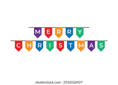 MERRY christmas bunting flag banner background Vector eps 10