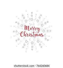 Merry Christmas with burst on a white background, vector