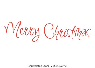 Merry Christmas, calligraphic hand lettering isolated on a white background. Vector holiday illustration elements. Merry Christmas calligraphic script