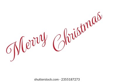 Merry Christmas, calligraphic hand lettering isolated on a white background. Vector holiday illustration elements. Merry Christmas calligraphic script