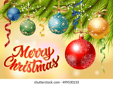 Merry Christmas Calligraphic Lettering