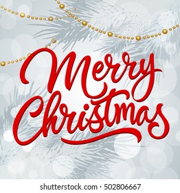 Merry Christmas Calligraphic Lettering