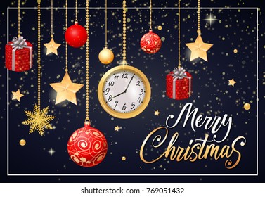 Merry Christmas Calligraphic Lettering