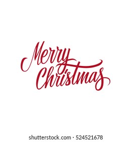 Merry Christmas calligraphic lettering design card template. Creative typography for holiday greetings. Vector illustration.