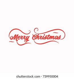 Merry Christmas calligraphic lettering design vector illustration.