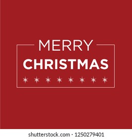 Merry Christmas Calligraphic Lettering Typography Card Template - Vector Illustration Isolated