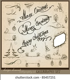 Merry Christmas calligraphic set 2