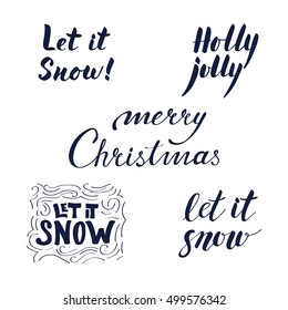 Merry Christmas calligraphic set.