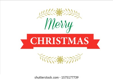 
Merry Christmas Calligraphic Text Vector