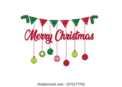 
Merry Christmas Calligraphic Text Vector