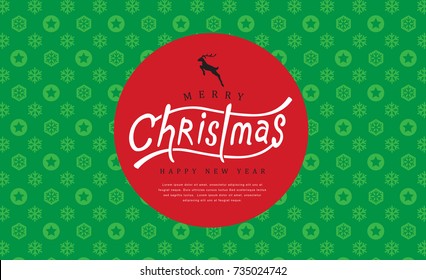 Merry christmas with calligraphic text.Vector illustration template.greeting cards.