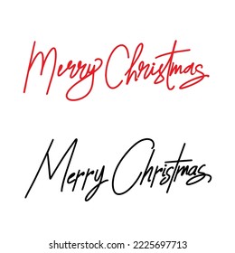 Merry Christmas Calligraphic. vector brush lettering. Hand drawn modern brush calligraphy