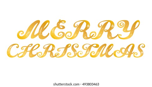 Merry Christmas. Calligraphy alphabet typeset lettering. Trended capital  letters. Copy-book hand font. Hand-drawn sketch of ABC  in old fashion vintage style. 