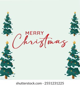 Merry Christmas Calligraphy art design with isolated white background and Christmas tree boarder. eps vector formatting gift gold green art. happy wish you holiday greeting card design. 