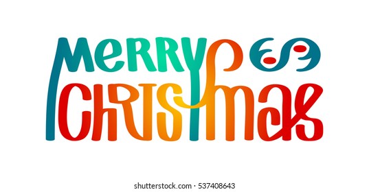 Merry christmas. Calligraphy clip-art, vector illustration. Suitable for poster or web banner