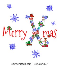 Merry Christmas calligraphy design elements vector set celebration symbol lettering