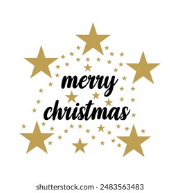 Merry Christmas Calligraphy Design royalty-free vector graphic