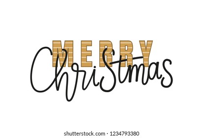 Merry Christmas calligraphy doodles vector isolated. Xmas greeting lettering, hand drawn New Year celebration regards template, flat style typography