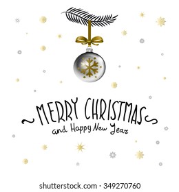 Merry Christmas. Christmas calligraphy. Handwritten modern brush lettering. Hand drawn design elements. art