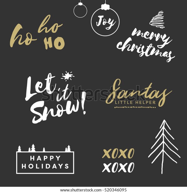 Merry Christmas Christmas Calligraphy Handwritten Modern Stock Vector ...